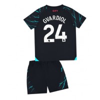 Manchester City Josko Gvardiol #24 Tredjedraktsett Barn 2023-24 Kortermet (+ Korte bukser)